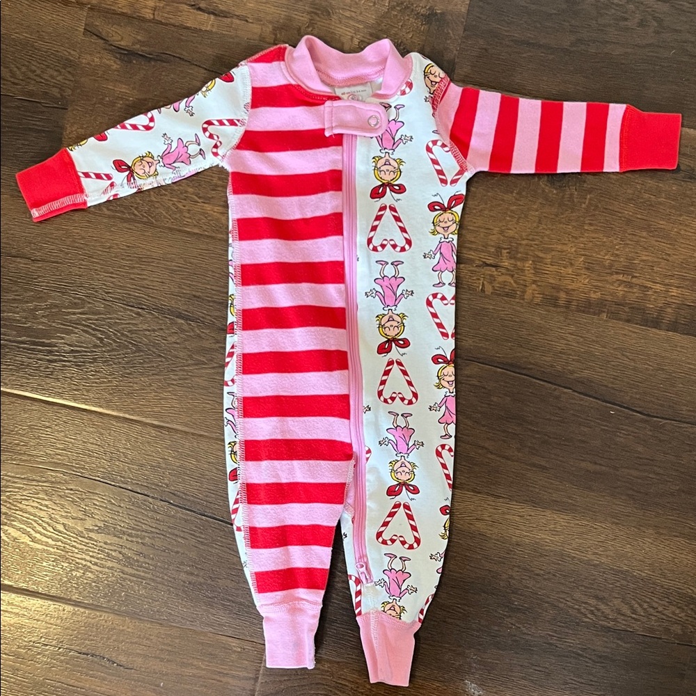 Hanna Andersson Cindy Lou Who Candy Cane Striped Baby Sleeper
